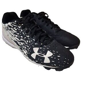 Under Armour Leadoff Low RM Mens Size 9 Black White Running Baseball Cleats